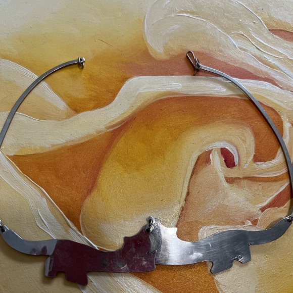 Mexican Alpaca Silver mother of pearl Neclace cat figures - Picture 5 of 8